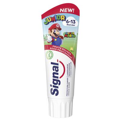 Signal Dentifrice Junior Super Mario aux Fruits Rouges 6 - 13 ans, 75ml