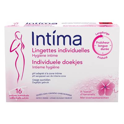 Intima Lingettes Intime en sachet individuel, 16 lingettes