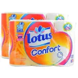 Lotus Papier toilette 2 épaisseurs Confort rose ou blanc aléatoire, Lot de 2x12 rouleaux