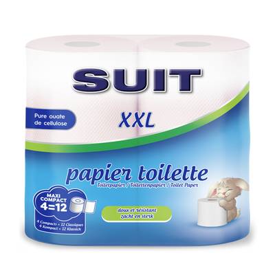 Suit Papier toilette compact, 4 rouleaux de 420 feuilles