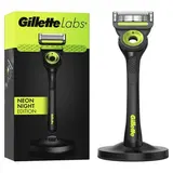 Gillette Labs Rasoir Labs Neon Night Edition Avec Barre Exfoliante et Socle, 1 rasoir  et une lame