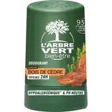 Arbre Vert Déodorant bille homme Anti-traces Hypoallergénique Bois de cèdre, 50ml