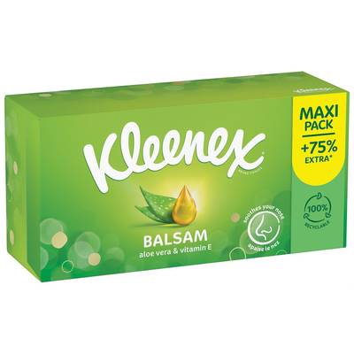 Kleenex Mouchoir Balsam Aloe Vera & Vitamine E, 112 mouchoirs
