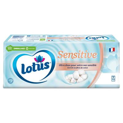 Lotus Mouchoirs étuis Sensitive, 15  étuis