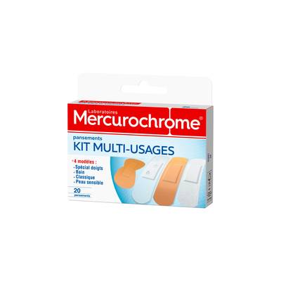 Mercurochrome Pansements kit multi-usages, 20 pansements