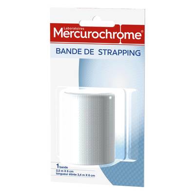 Mercurochrome Bandes de strapping, 2,5 m x 6 cm
