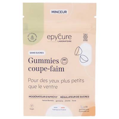 Epycure Coupe Faim Sans Sucre Sucre, 30 gummies