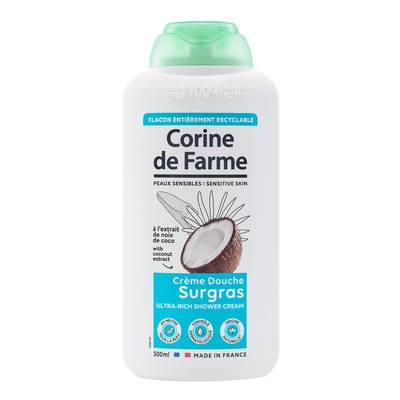 Corine de Farme Crème douche Surgras Noix de Coco, 500ml