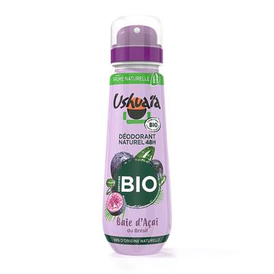 Ushuaïa Déodorant spray compressé 48H Baie d'Açai Bio, 75ml