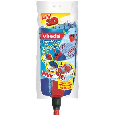 Vileda Balai super mocio avec manche fixe et frange super contact, 110 cm