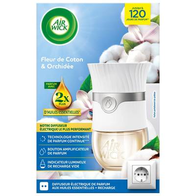 Air Wick Désodorisant Diffuseur Électrique Fleur de Coton et Orchidée, 1 kit