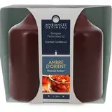 Ambiances Devineau 2 bougies cylindrique Ambre d'Orient, 8,5 cm