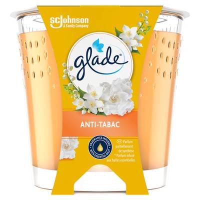 Glade Bougie Anti Tabac aux huiles essentielles, 1 bougie