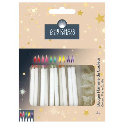 Ambiances Devineau Bougies flammes couleurs d'anniversaire, 10 bougies