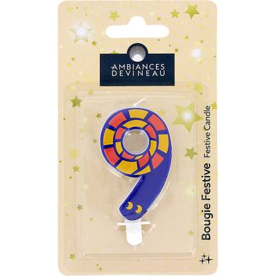 Ambiances Devineau Bougie chiffre 9 Escargot, 1 bougie