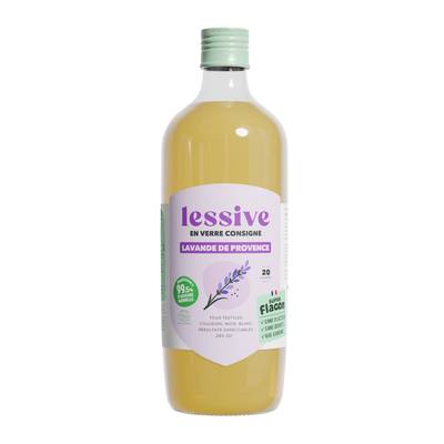 Super Flacon Lessive à la lavande, Bouteille en verre de 1 Litre