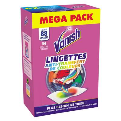 Vanish Lingettes anti decoloration, 44 lingettes