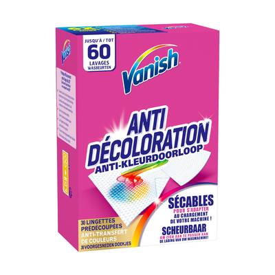 Vanish Lingettes anti-décoloration ultra, 30 lingettes