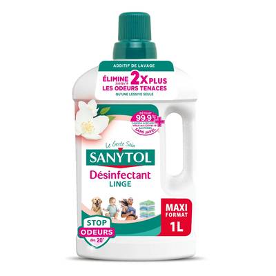 Sanytol Désinfectant Linge Stop Odeurs Fleurs Blanches, 1L