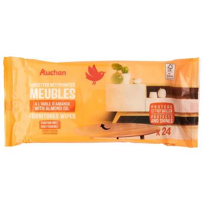 Auchan Lingettes meubles, 24 lingettes