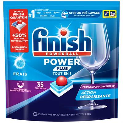 Finish Tablettes Lave-vaisselle Power Plus Powerball, 35 tablettes