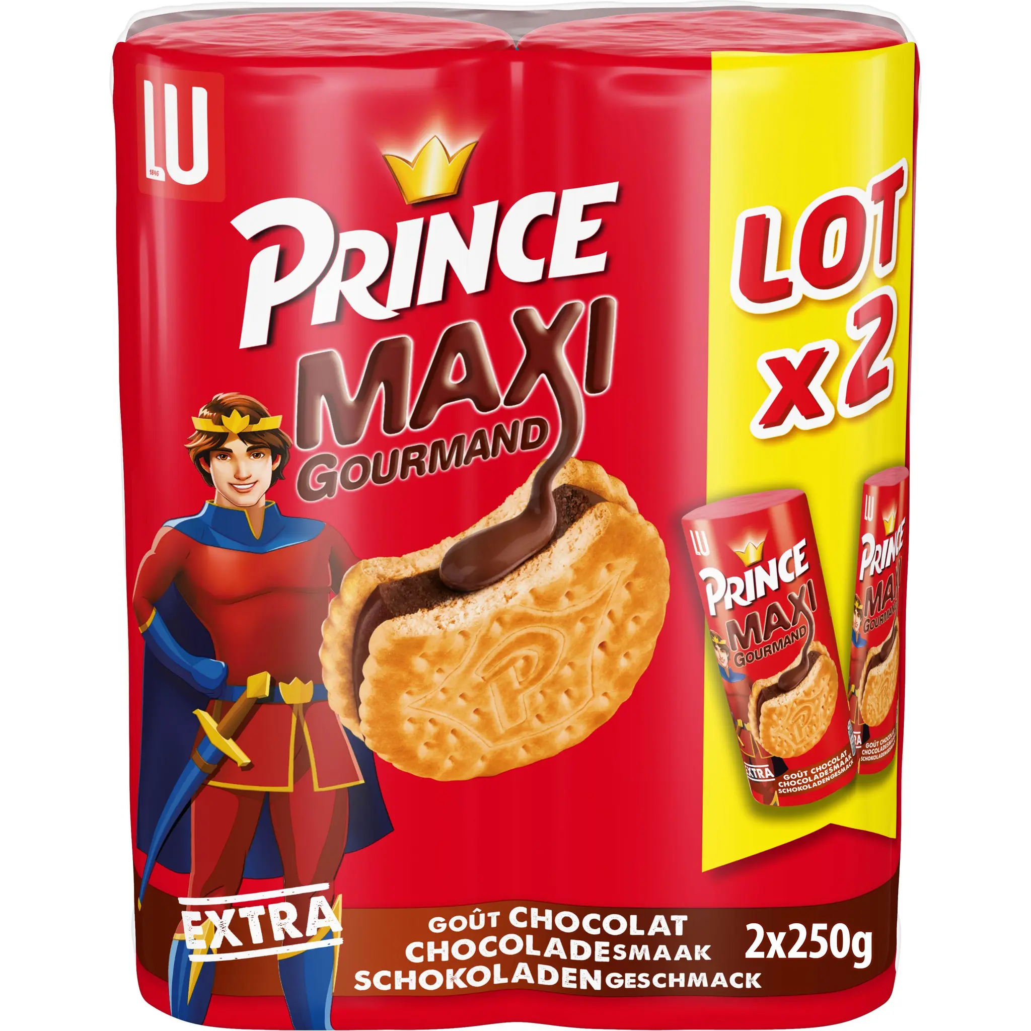 PRINCE Maxi gourmand biscuits fourrés au chocolat