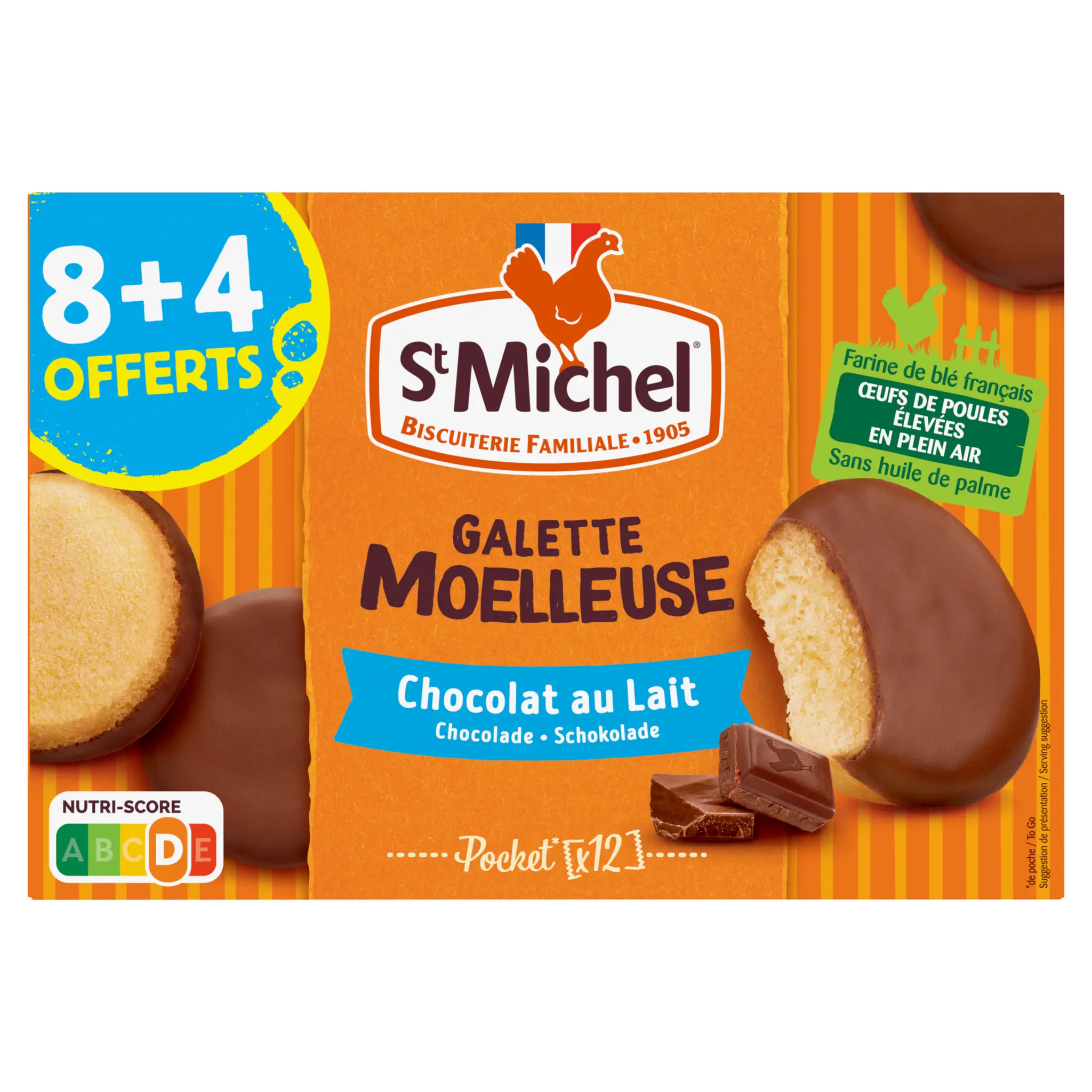 ST MICHEL Galettes moelleuses nappées au chocolat au lait
