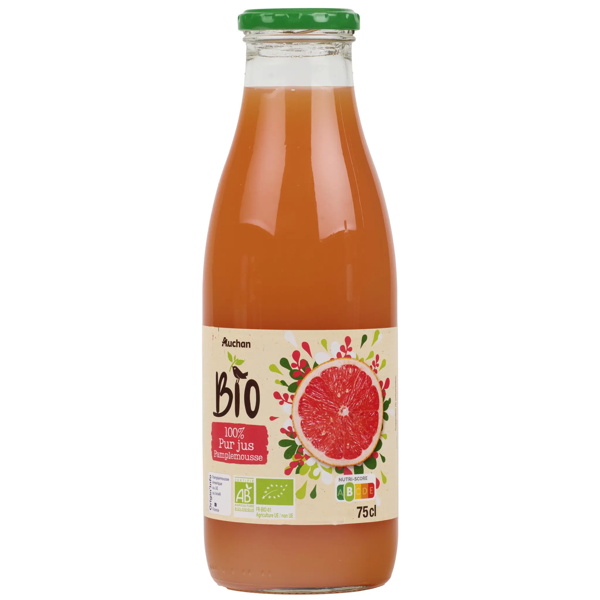 AUCHAN BIO Pur jus de pamplemousse