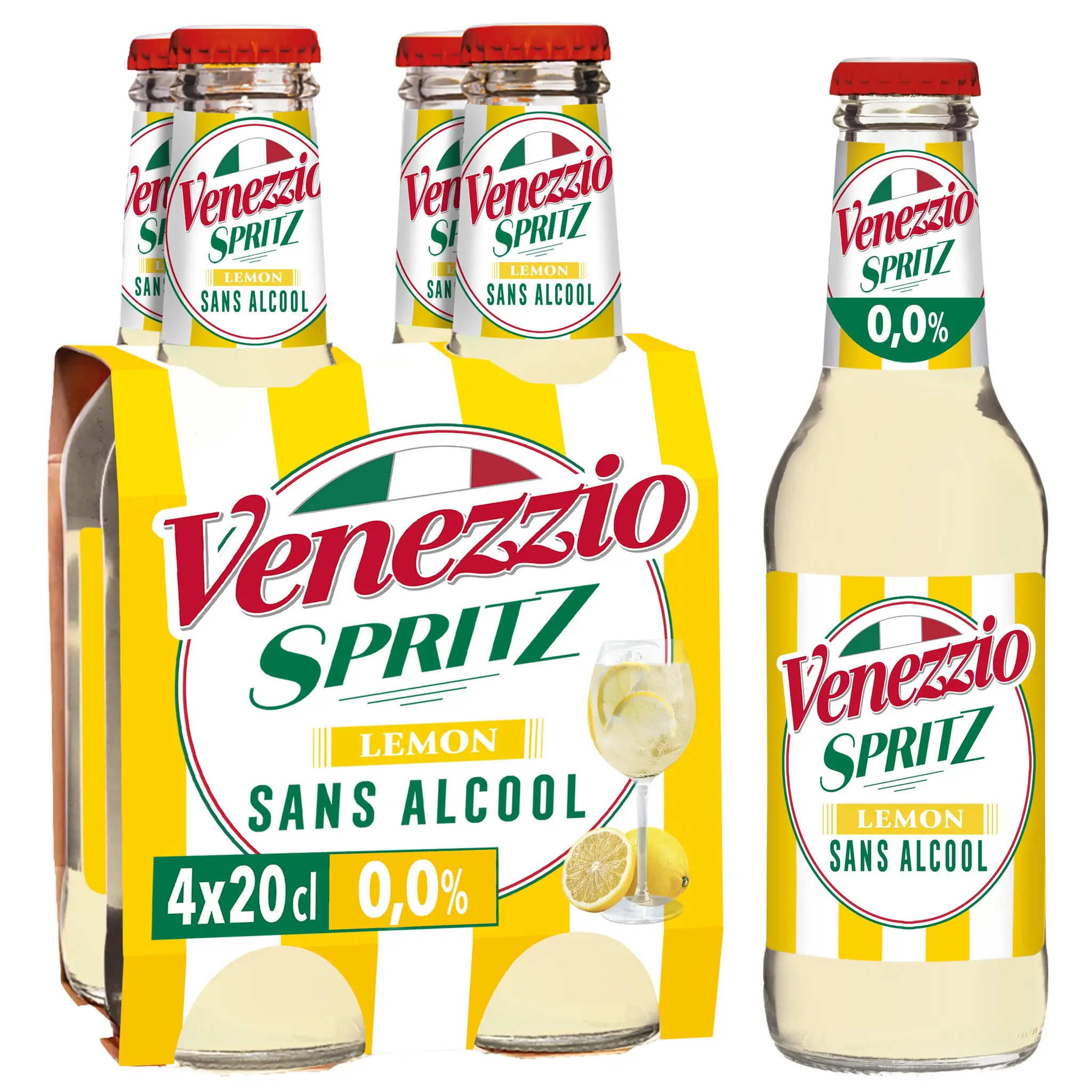 VENEZZIO Apéritif pétillant citron sans alcool bouteilles