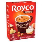 Royco Soupe Gratiné oignons et croutons  instantanée en sachet individuel, 63g