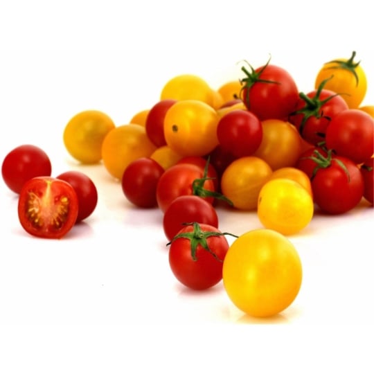 Tomates cerises rondes panachées