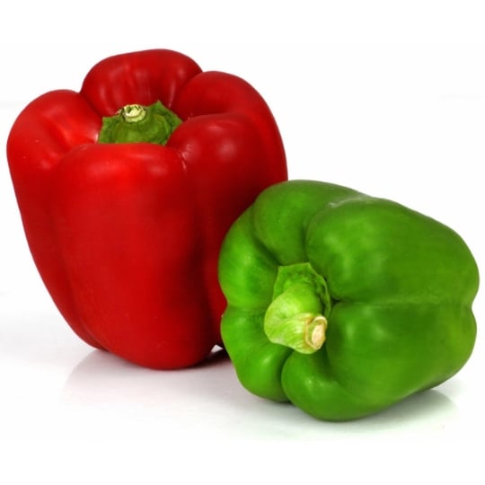 Poivrons panachés rouge et vert