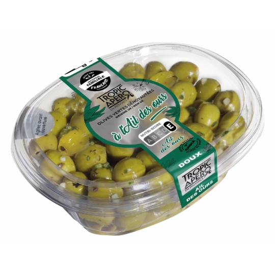 Olives Vertes à l'Ail des Ours Dénoyautées TROPIC APERO