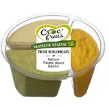 Houmous Trio Nature, Patate Douce et Basilic CROC' FRAIS