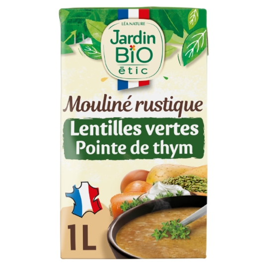 Soupe Mouliné Rustique Lentilles Vertes Pointe de Thym Bio JARDIN BIO ETIC