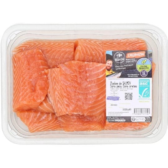 Poêlée de Saumon ASC Sans Peau Sans Arêtes CARREFOUR LE MARCHE