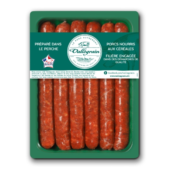 Merguez Porc Préparé dans le Perche VALLEGRAIN
