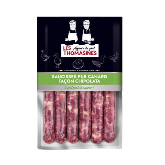 Saucisse Pur Canard Fcaon Chilpolata LES THOMASINES