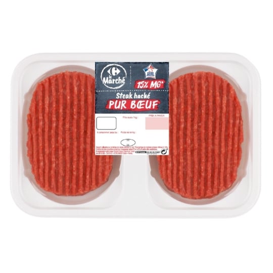 Steaks Hachés Pur Bœuf 15% MG CARREFOUR LE MARCHE