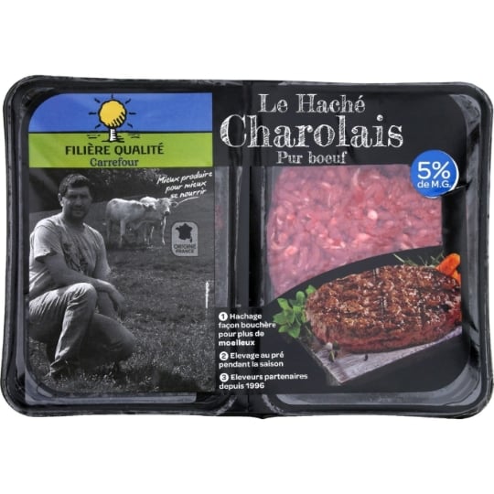 Steaks Hachés Pur Bœuf 5% MG FILIERE QUALITE CARREFOUR