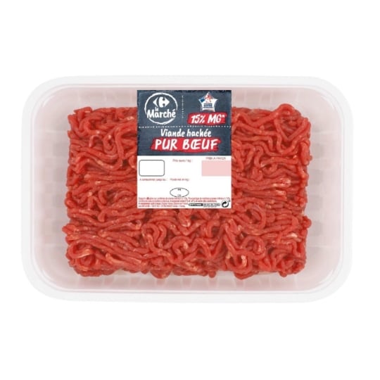 Viande Hachée Pur Bœuf 15% MG CARREFOUR LE MARCHE