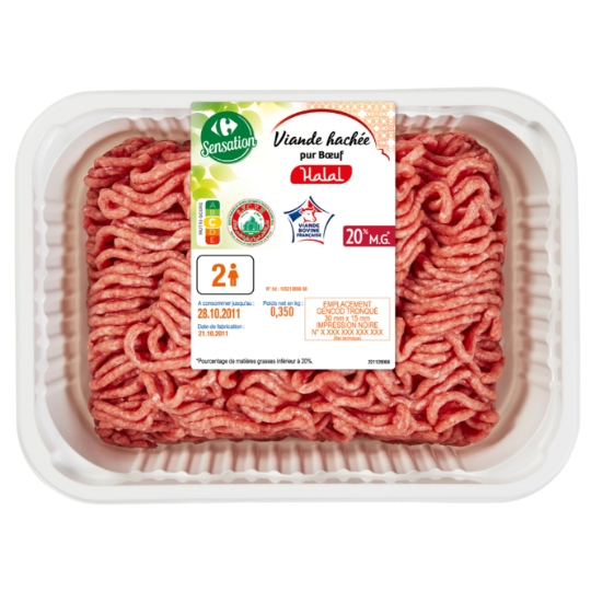 Viande Hachée 20% MG Halal CARREFOUR SENSATION