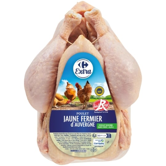 Poulet Entier Jaune Fermier Label Rouge CARREFOUR EXTRA