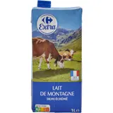 Lait demi-écrémé, stérilisé UHT et de montagne CARREFOUR