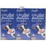 Lait demi-écrémé, français et stérilisé UHT CARREFOUR