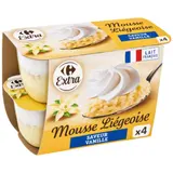 Desserts mousse liégeoise vanille CARREFOUR EXTRA