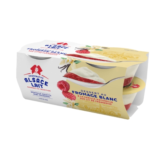 Dessert Fromage Blanc Vanille Framboise ALSACE LAIT