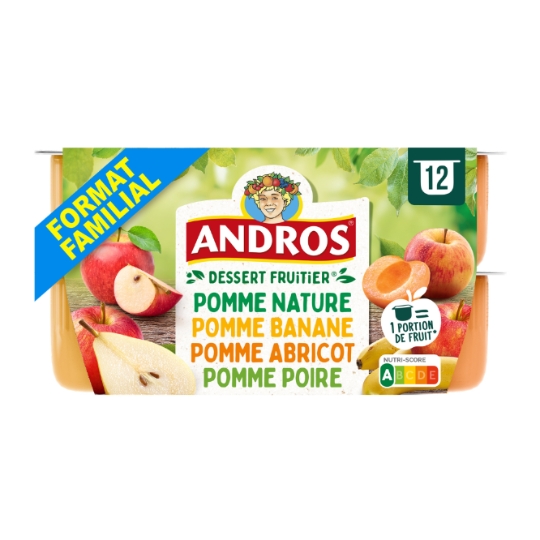 Compote Pomme, Banane, Abricot et Poire ANDROS