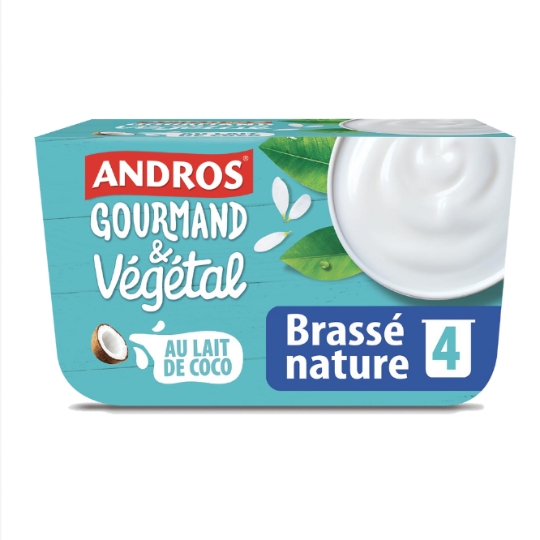 Dessert végétal brassé au lait de coco nature ANDROS
