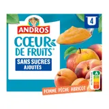 Compote Pomme Pêche Abricot ANDROS COEUR DE FRUITS